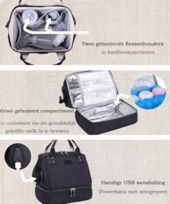 Rose & Ollie Kleine Kolftas Handtas Model Zwart - Koeltas Moedermelk 12 Rose & Ollie Kleine Kolftas Handtas Model Zwart - Koeltas Moedermelk -Babyproducten 1000x1200 6