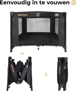 Deryan Kinderbox - Inklapbare Box - 100x100cm - Zwart -Babyproducten 1003x1200 3