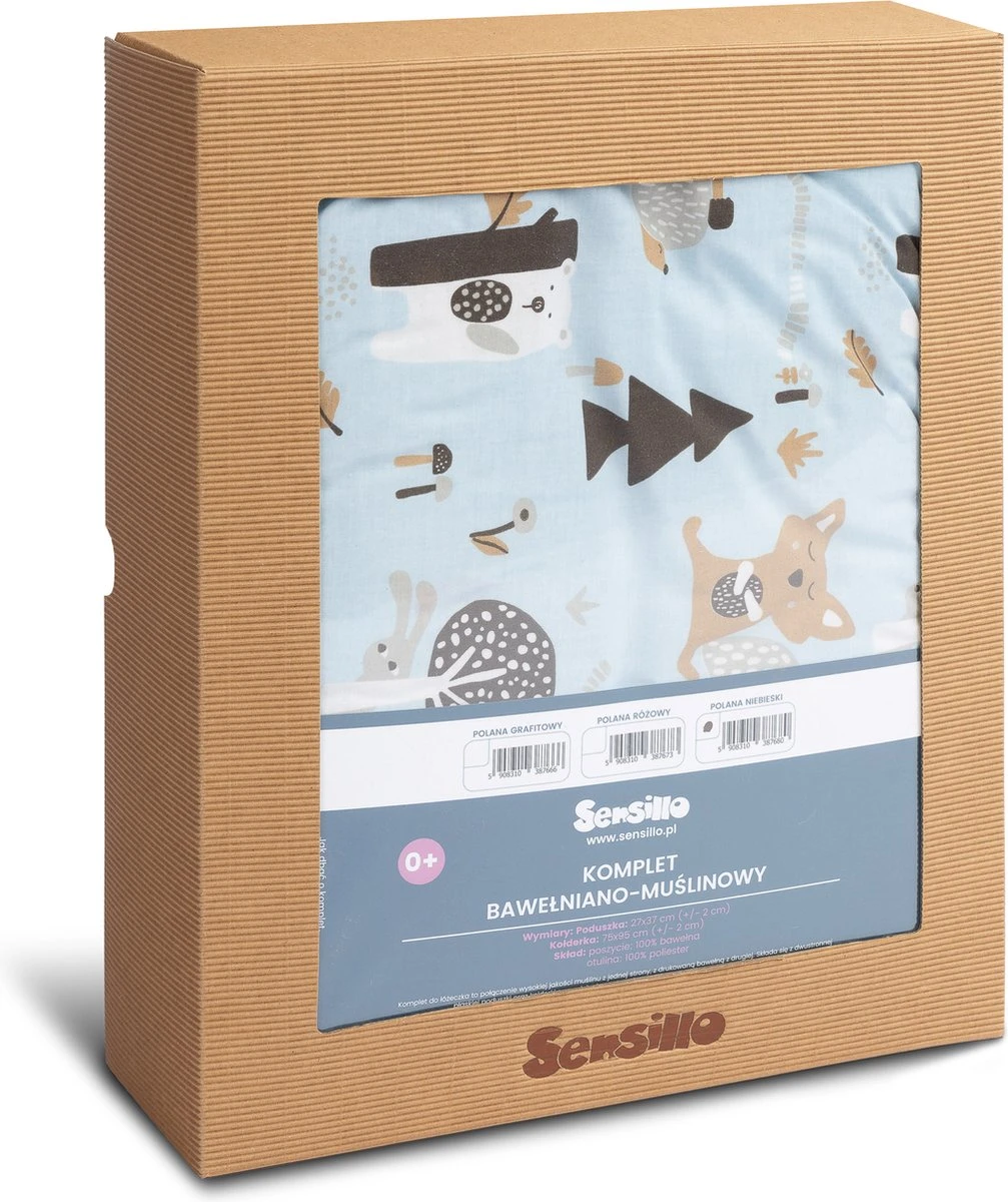 Sensillo Baby Dekbed En Kussen - Cadeau Set - Katoen - Blauw 9 Sensillo Baby Dekbed En Kussen - Cadeau Set - Katoen - Blauw - Afbeelding 7