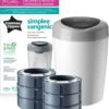 Tommee Tippee Simplee Sangenic Luieremmer, Milieuvriendelijker Systeem, Inclusief 6 Navulcassettes Met Duurzaam Geproduceerde Antibacteriële GREENFILM, Grijs -Babyproducten 1021x1200 2