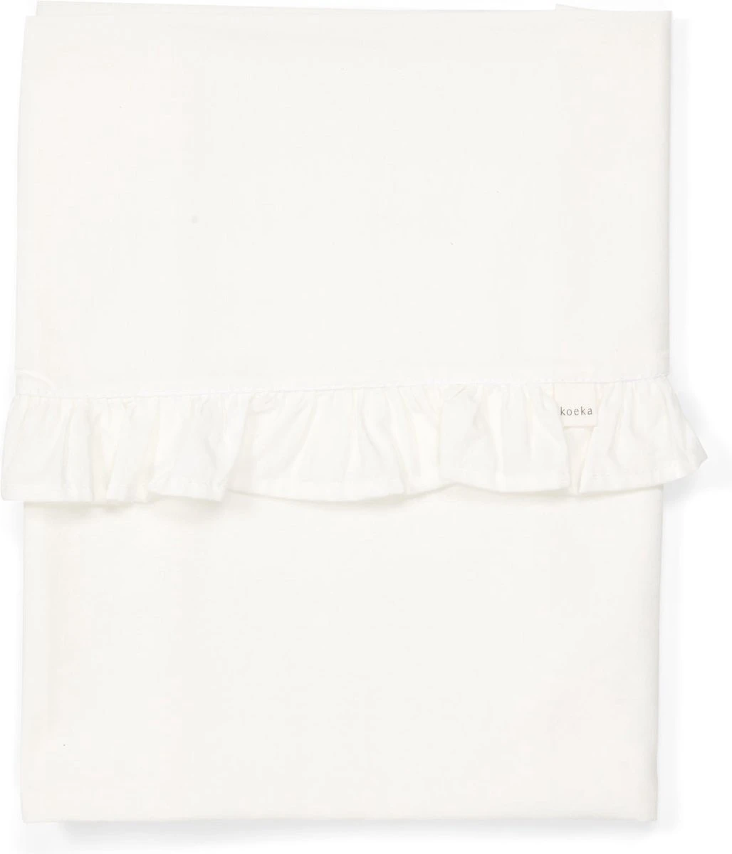 Koeka Baby Lakentje Ledikant Ruffle - Wit 110x140cm 3 Koeka Baby Lakentje Ledikant Ruffle - Wit 110x140cm