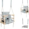 Baby Schommel Binnen - Babyschommel Babyzitje - Stof Hout - Babyschommel Binnen - Kinderschommel - Schommel Baby Zitje - Schommelzitjes - Schommelstoel - Baby Swing Seat - Plafondhanger 3 In 1 - Grijs -Babyproducten 1029x1200 2