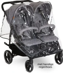 ABC Design Duo Kinderwagen Twin Circle Line - Inclusief Regenhoes - Woven Graphite -Babyproducten 1031x1200 1