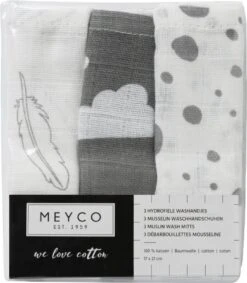 Meyco Hydrofiele Washandjes 3-pack - Feathers-Clouds-Dots - Grijs/Wit 8 Meyco Hydrofiele Washandjes 3-pack - Feathers-Clouds-Dots - Grijs/Wit -Babyproducten 1048x1200 2