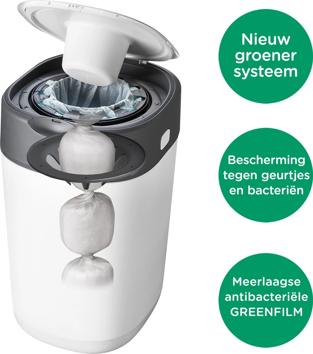 Tommee Tippee Milieuvriendelijke Twist & Click Luieremmer - Met 1 Navulcassette - Groen 5 Tommee Tippee Milieuvriendelijke Twist & Click Luieremmer - Met 1 Navulcassette - Groen - Afbeelding 3