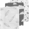 Meyco Hydrofiele Washandjes 3-pack - Feathers-Clouds-Dots - Grijs/Wit