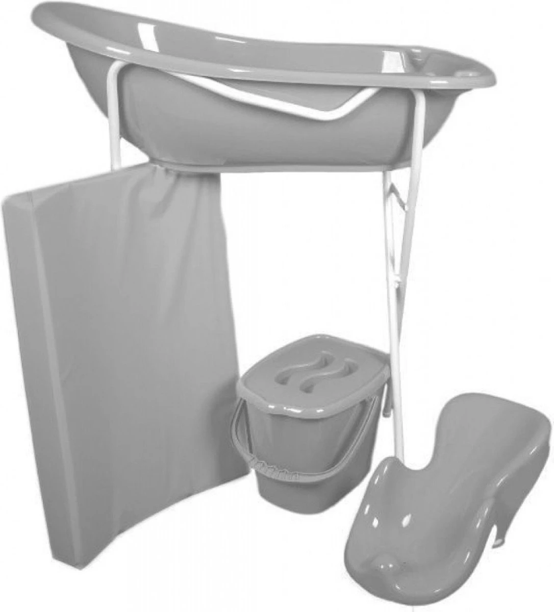 MamaLoes Lichtgrijs Badset Incl. Witte Badstandaard 3 MamaLoes Lichtgrijs Badset Incl. Witte Badstandaard
