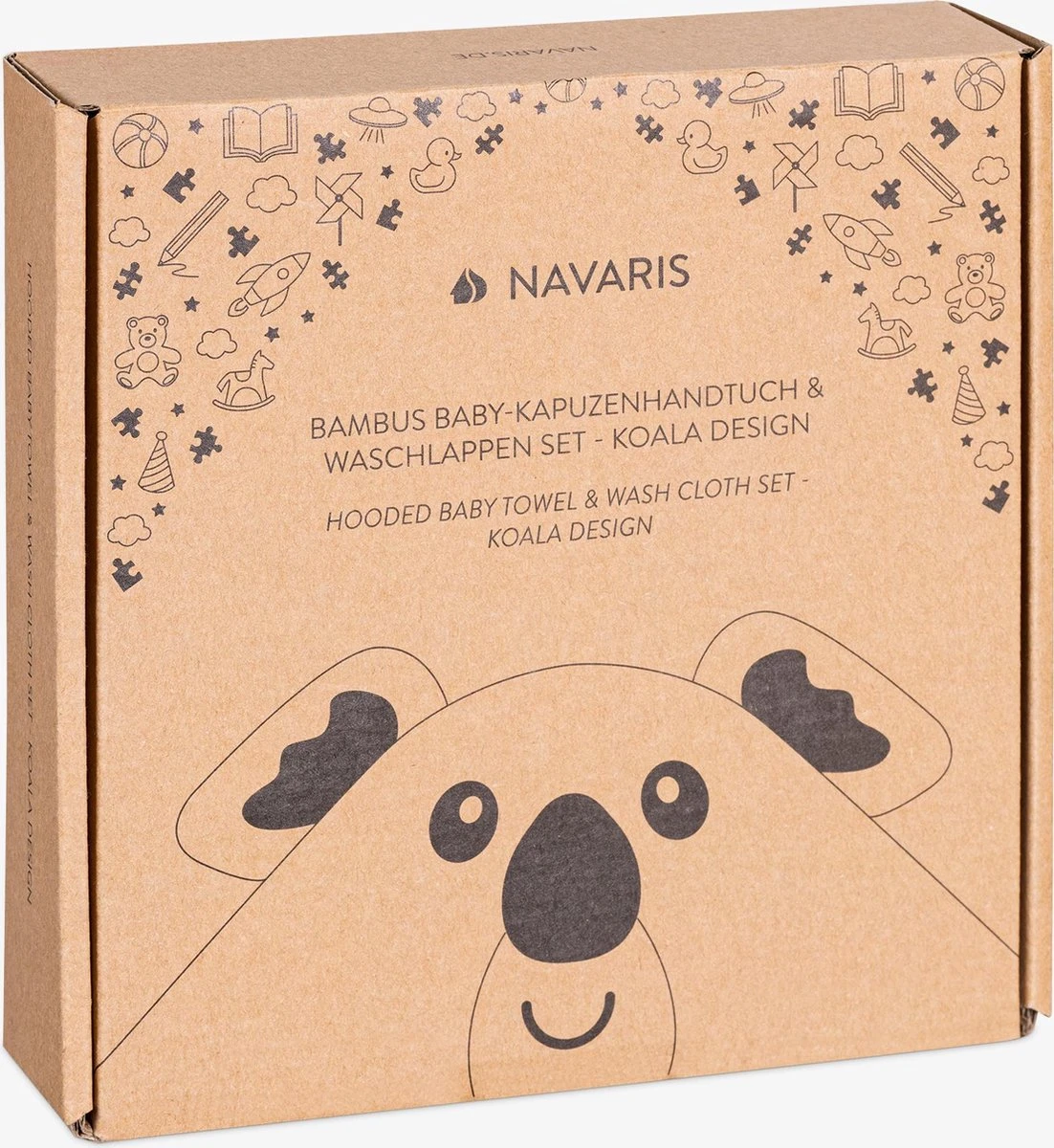 Navaris Badcape Met Capuchon Voor Baby - Set Met Badcape En Washandje - 100% Bamboe - Voor Baby's Van 0-12 Maanden - Oeko-tex Gecertificeerd - Koala 5 Navaris Badcape Met Capuchon Voor Baby - Set Met Badcape En Washandje - 100% Bamboe - Voor Baby's Van 0-12 Maanden - Oeko-tex Gecertificeerd - Koala - Afbeelding 3