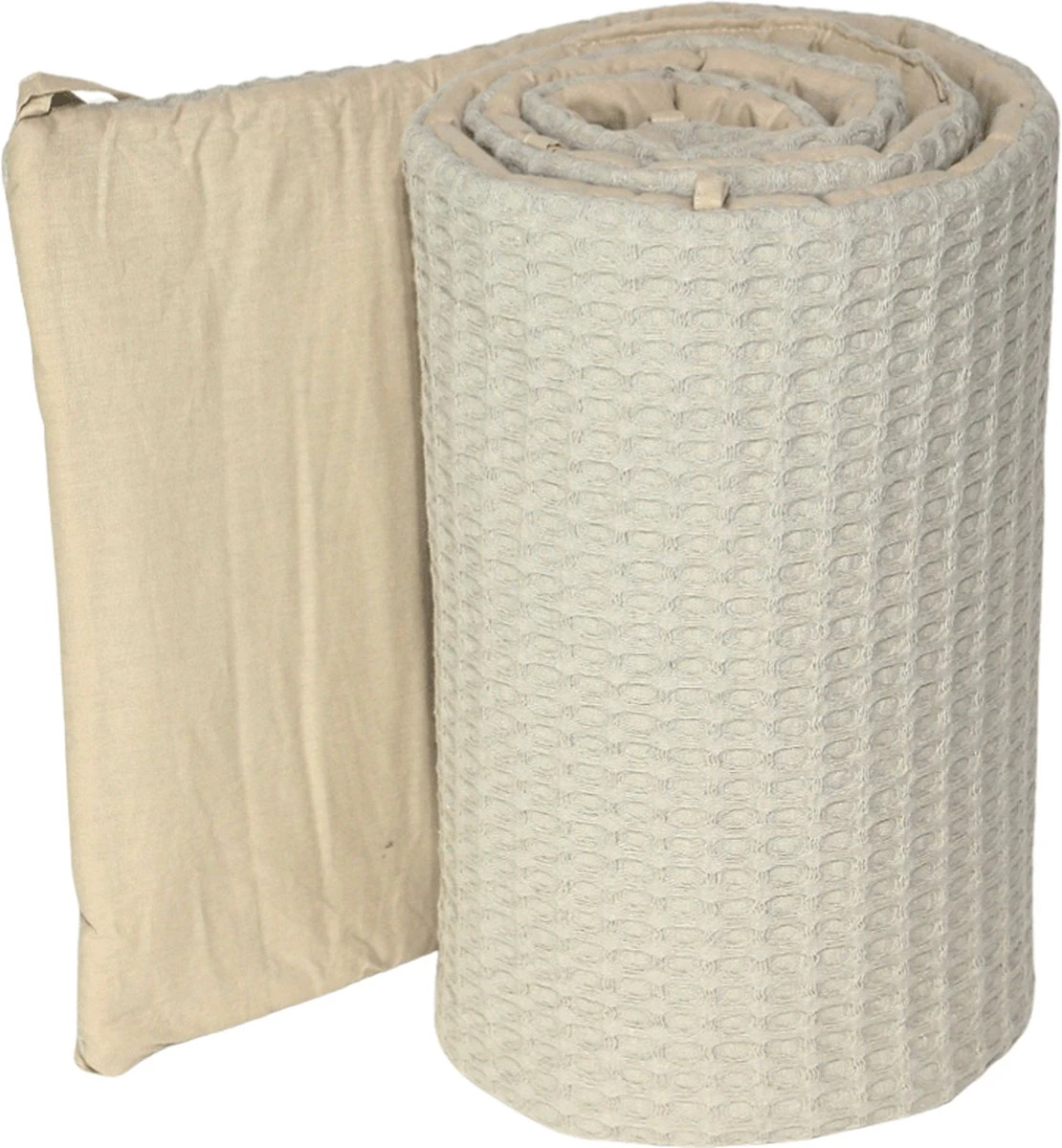 Bedomrander Moskou Beige Wafel Design - Bedbumper 3 Bedomrander Moskou Beige Wafel Design - Bedbumper
