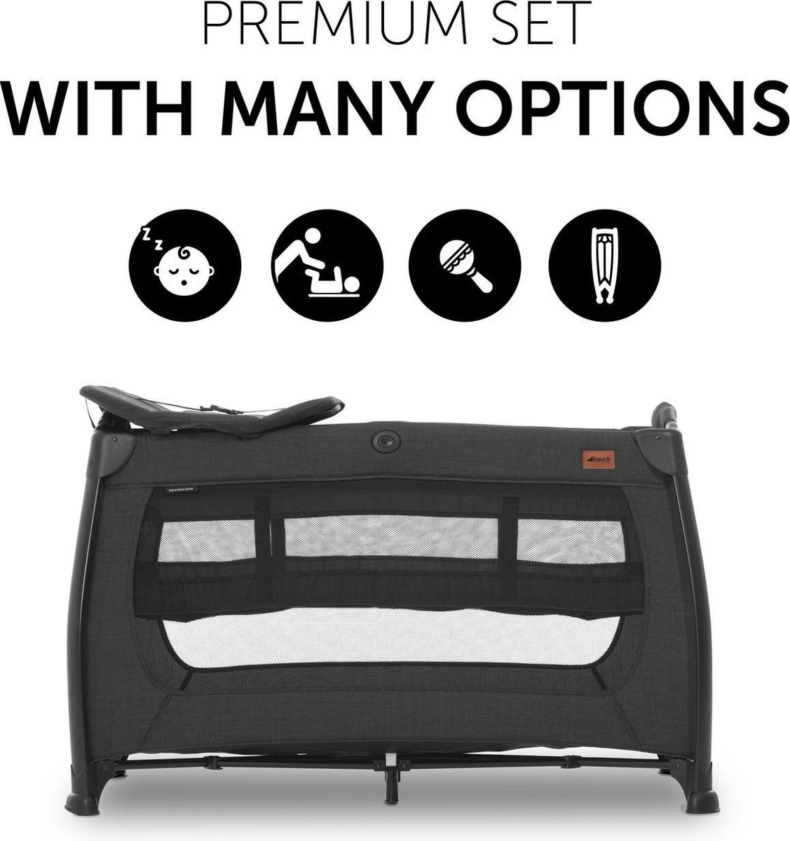 Hauck Play N Relax Center Campingbedje - Zwart 6 Hauck Play N Relax Center Campingbedje - Zwart - Afbeelding 4