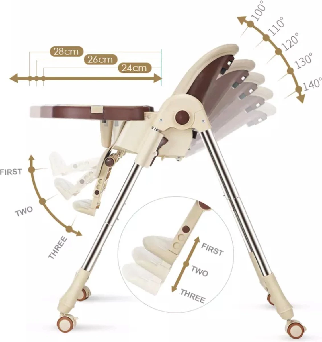 Tissy® 2 In 1 Eetstoel / Kinderstoel – Roze/Wit – Inklapbare Eetstoel Met Speeltafel 11 Tissy® 2 In 1 Eetstoel / Kinderstoel – Roze/Wit – Inklapbare Eetstoel Met Speeltafel - Afbeelding 9