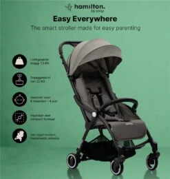 Hamilton By Yoop X1 Plus Buggy – Nieuw, Hoger, Uitgebreider 2023 Model – Premium Stroller Met One Hand Folding Technologie – Grijs – Lichte, Verstelbare En Wendbare Kinderwagen Met Vele Gemakken -Babyproducten 1140x1200 3