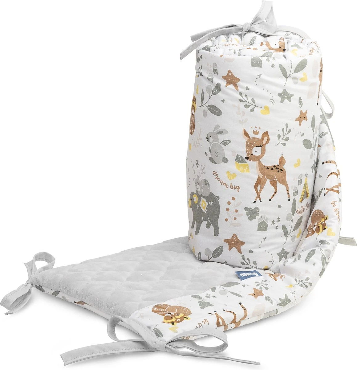 Sensillo Baby Bedbumper - Bedomrander - Anti Stootrand Ledikant - Bed Zijbeschermers - 180x30cm - Grijs Bosdiertjes 9 Sensillo Baby Bedbumper - Bedomrander - Anti Stootrand Ledikant - Bed Zijbeschermers - 180x30cm - Grijs Bosdiertjes - Afbeelding 7