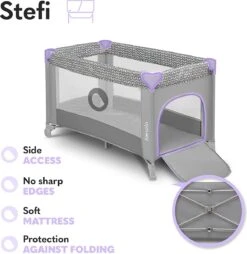 Lionelo Stefi - Campingbedje - 125x65cm - Tot 15kg - Transporttas -Babyproducten 1165x1200