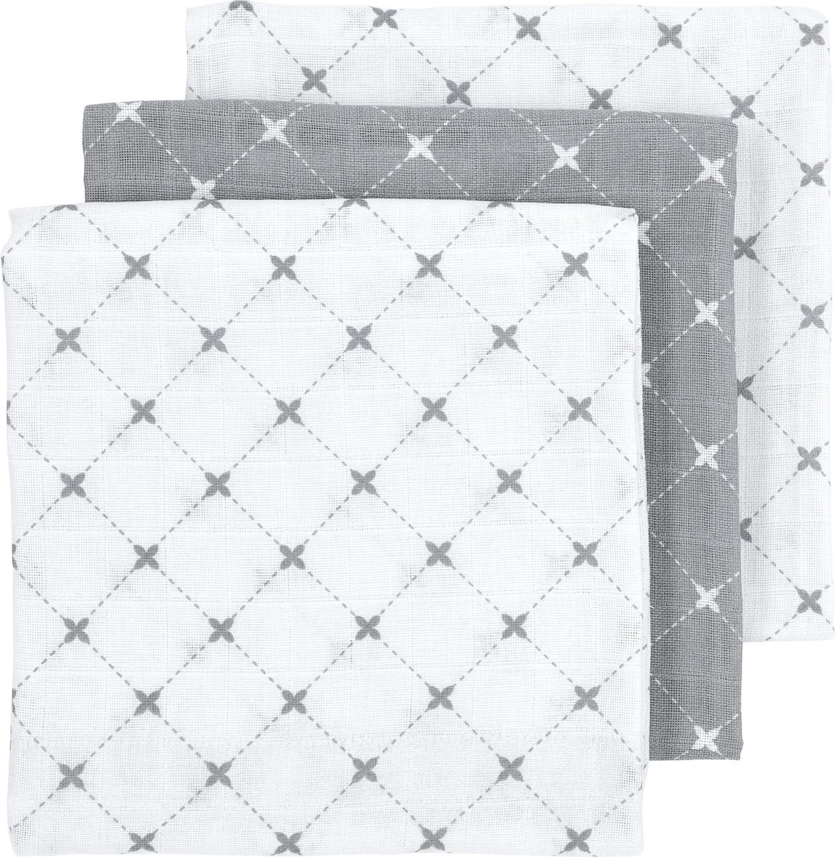 Meyco X Mrs.Keizer Louis Hydrofiele Doeken - 3-pack - Grijs - 70x70cm 3 Meyco X Mrs.Keizer Louis Hydrofiele Doeken - 3-pack - Grijs - 70x70cm