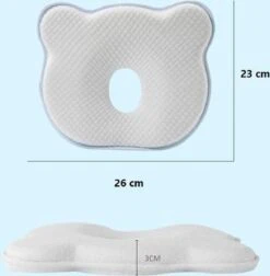 MINIIYOU® Orthopedisch Baby Hoofdkussen - Blauw - Plat Hoofd - Katoen - Traagschuim Vulling -Babyproducten 1178x1200 3