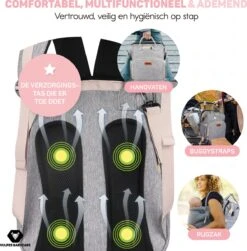 Vulpes BabyCare® Luiertas Rugzak - Luiertassen Met Babybed - Grote Luiertas Met Wieg- Luiertas Verzorgingstas Met Babybedje - Verzorgingsrugzak - Grijs -Babyproducten 1182x1200