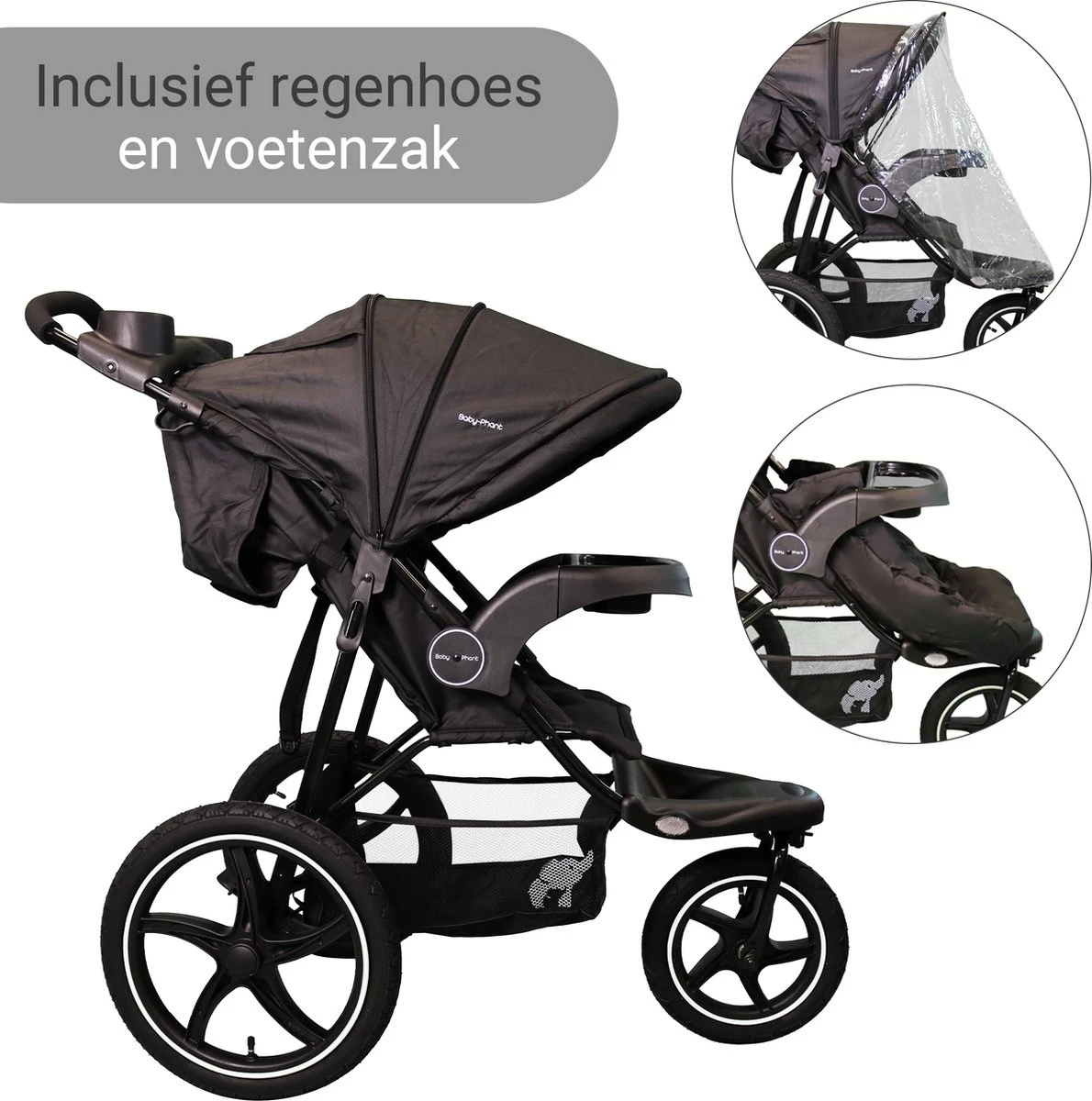 Babyphant Luxe Yasmin Hardloop Kinderwagen – Jogging Buggy - Runner 11 Babyphant Luxe Yasmin Hardloop Kinderwagen – Jogging Buggy - Runner - Afbeelding 9