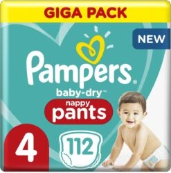 PampersĀ® Pampers Baby-Dry Pants - Maat 4 (9kg-15kg) - 112 Luierbroekjes - Giga Pack