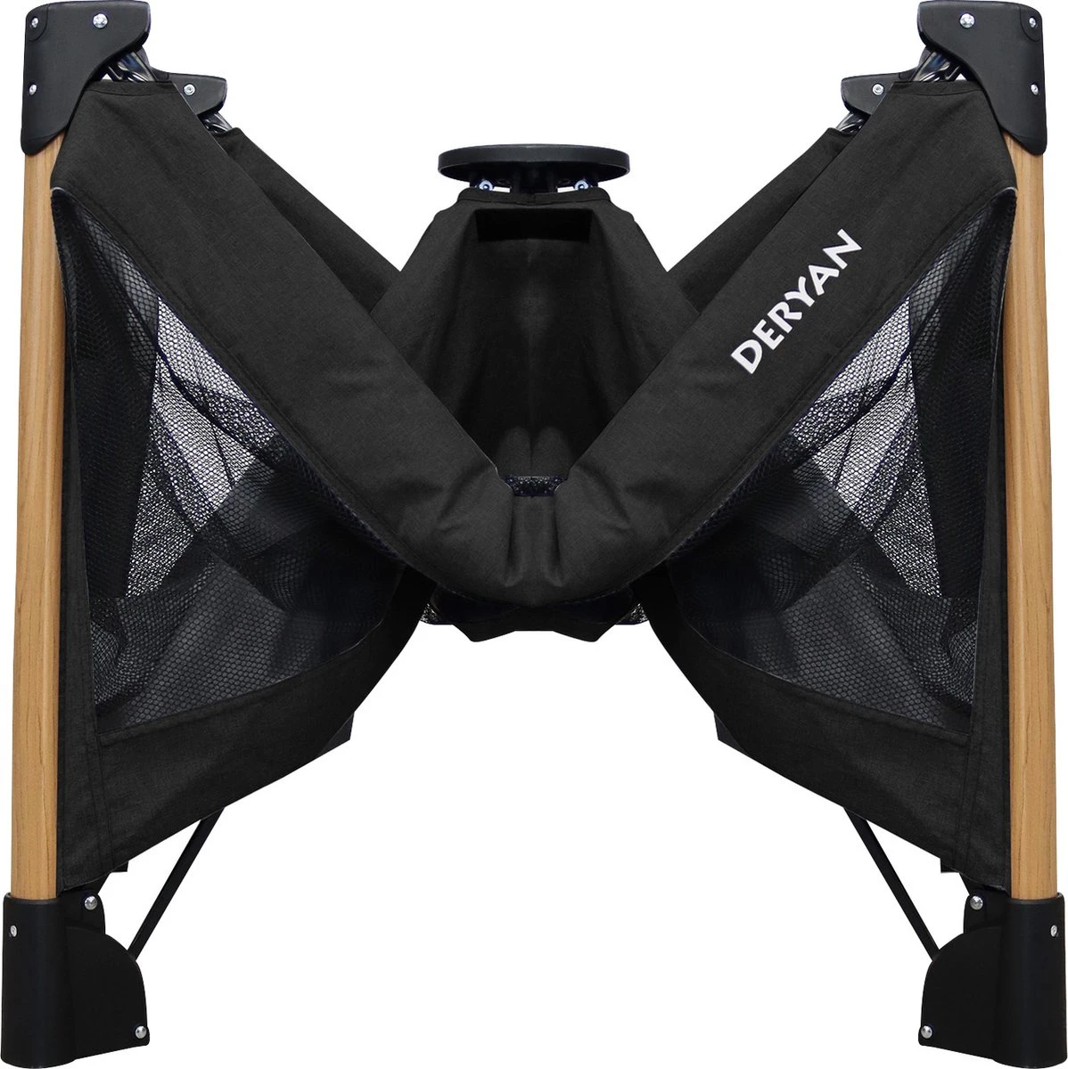 Deryan Luxe Campingbed Compleet - 120x60cm - Bodemverhoger - Verschoonblad - Opbergmand - Zwart 11 Deryan Luxe Campingbed Compleet - 120x60cm - Bodemverhoger - Verschoonblad - Opbergmand - Zwart - Afbeelding 9