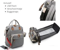Humpy Dumpy Stijlvolle Luiertas Rugzak (Zwart) Met Uitschuifbaar Verschoon/ Slaap Bedje. Incl. Verschoon Matje, USB Poort & Buggy Straps 16 Humpy Dumpy Stijlvolle Luiertas Rugzak (Zwart) Met Uitschuifbaar Verschoon/ Slaap Bedje. Incl. Verschoon Matje, USB Poort & Buggy Straps -Babyproducten 1200x1001 2