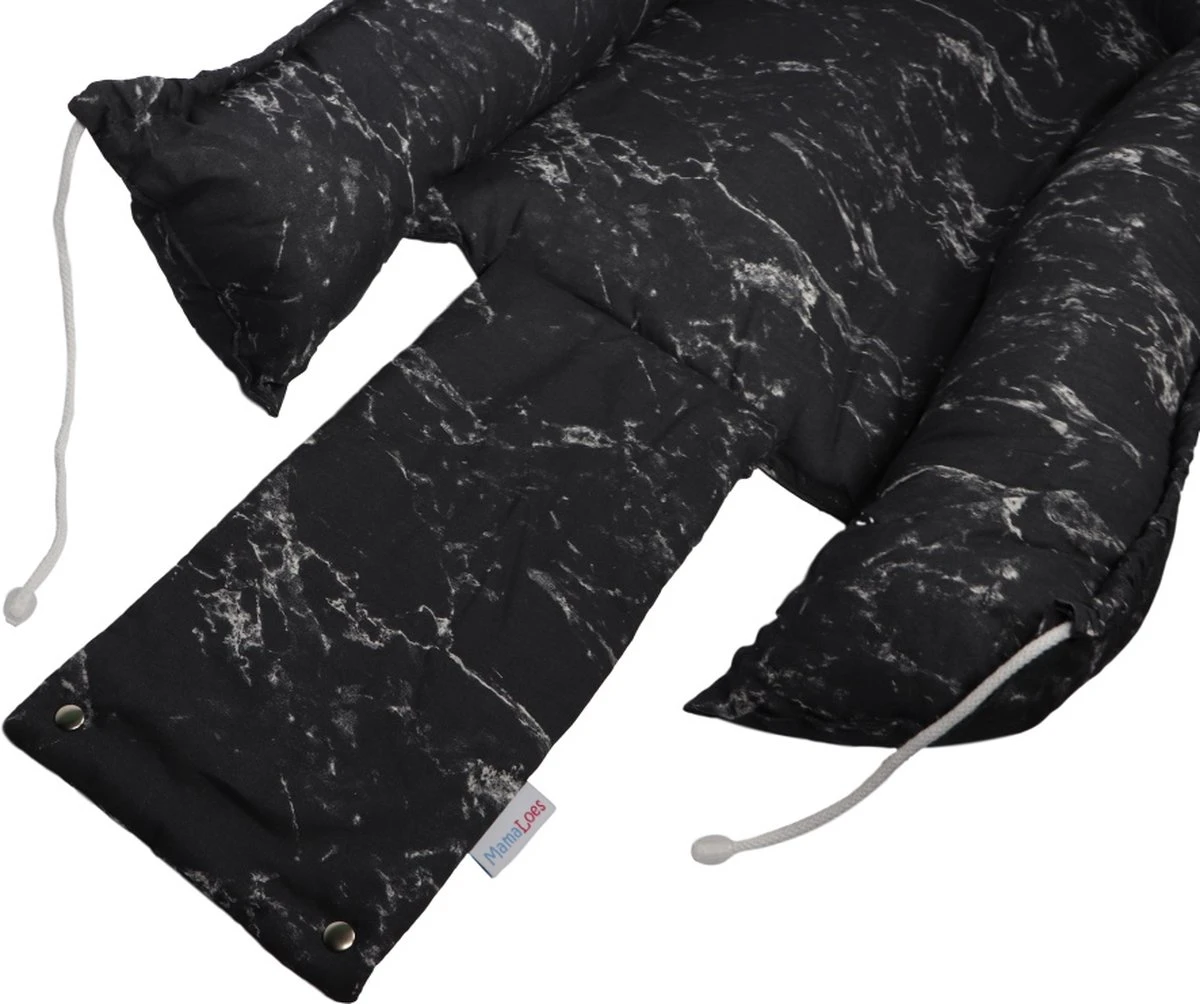 MamaLoes Marble Black Babynest 4 MamaLoes Marble Black Babynest - Afbeelding 2