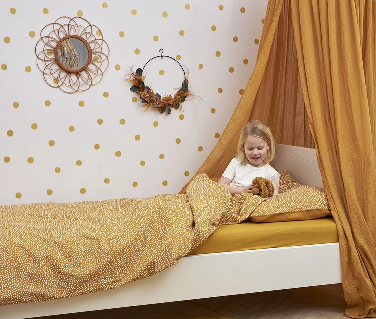 Meyco Cheetah/Uni Dekbedovertrek Ledikant - Honey Gold - 100x135cm 4 Meyco Cheetah/Uni Dekbedovertrek Ledikant - Honey Gold - 100x135cm - Afbeelding 2