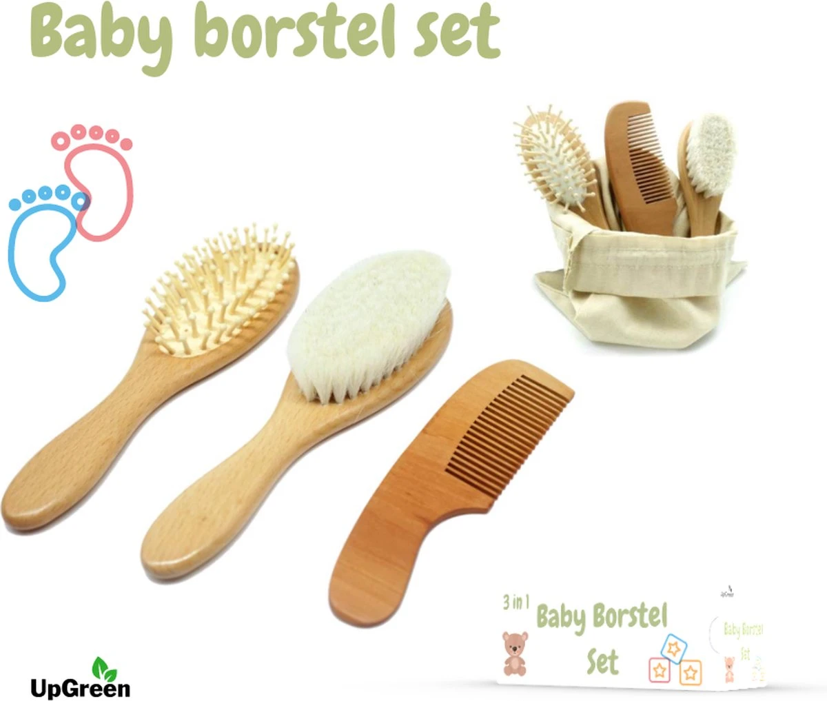 UpGreen® - Baby Verzorgingsset – Baby Borstel – Baby Borstel Set - Kraamcadeau – Baby Manicureset - Baby Verzorgingsproducten – Baby Borstel En Kam – Baby Kam – Baby Borstel Hout – Baby Haarborstel – Baby Borstel Geitenhaar 3 UpGreen® - Baby Verzorgingsset – Baby Borstel – Baby Borstel Set - Kraamcadeau – Baby Manicureset - Baby Verzorgingsproducten – Baby Borstel En Kam – Baby Kam – Baby Borstel Hout – Baby Haarborstel – Baby Borstel Geitenhaar