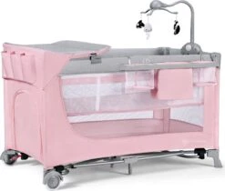 Kinderkraft Campingbed - Leody Met Accessoires - Roze -Babyproducten 1200x1021