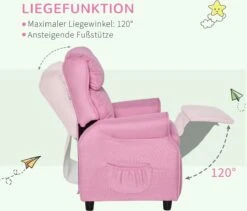 HOMCOM Kinderfauteuil Kinderbank Verstelbare Slaapbank Mete Voetensteun 310-052 -Babyproducten 1200x1025 1