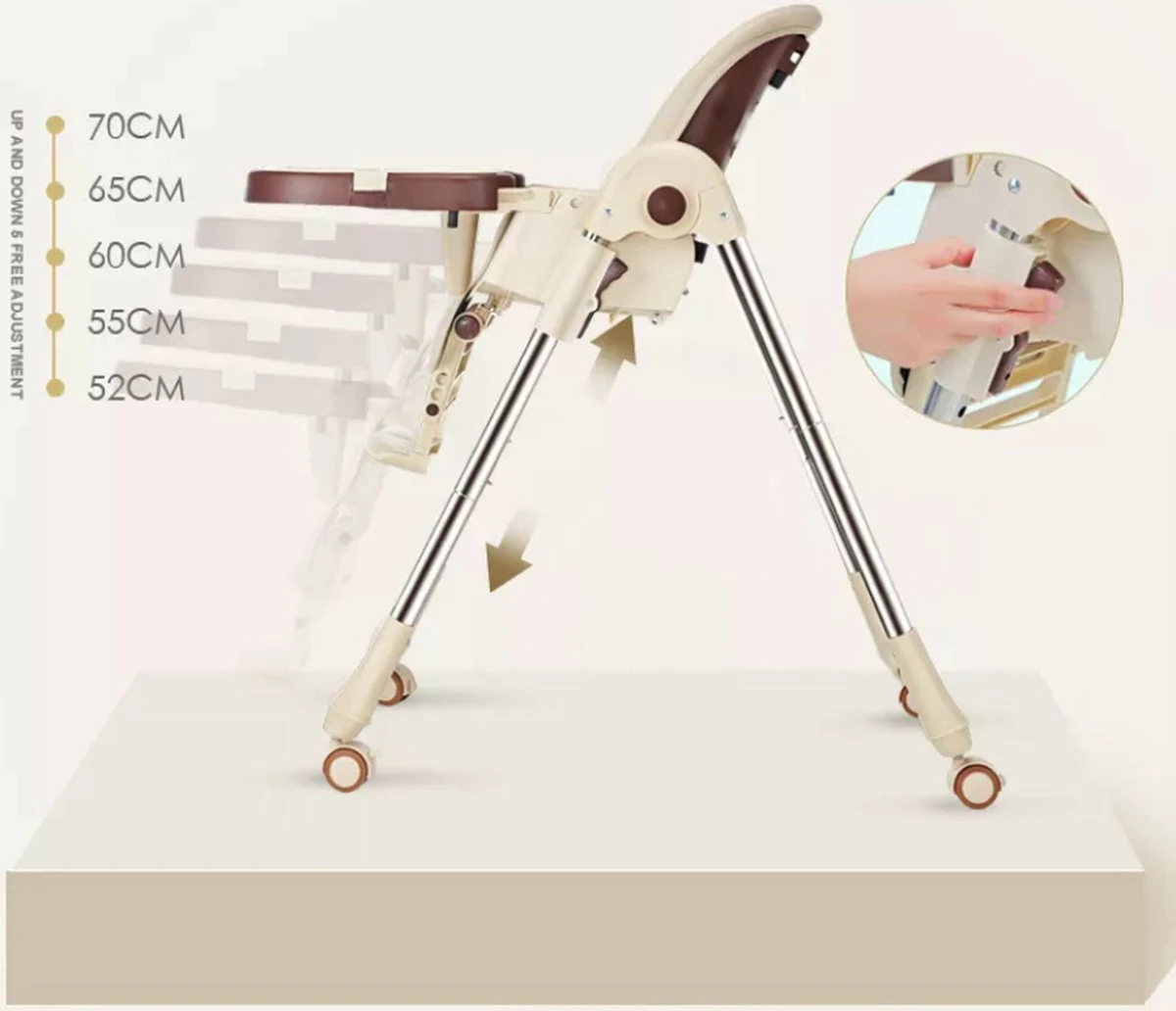 Tissy® 2 In 1 Eetstoel / Kinderstoel – Roze/Wit – Inklapbare Eetstoel Met Speeltafel 4 Tissy® 2 In 1 Eetstoel / Kinderstoel – Roze/Wit – Inklapbare Eetstoel Met Speeltafel - Afbeelding 2