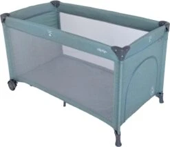 Prénatal Luxe Campingbedje Met Bodemmatras - Inclusief Draagtas - Inklapbaar Baby Campingbed - Met Wieltjes En Kruipluik - 120 X 60 Cm - Groen Melange / Nijntje -Babyproducten 1200x1036