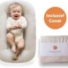 Tubudu Baby Snuggle® Organisch Babynestje - Inclusief Gratis Draagtas En Tencel Cover - Luxe Baby Lounger - Kraampakket - Natuurlijk Materiaal - Wit