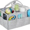 Relaxdays Luiertas Baby - Verzorgingstas Vilt - Organizer Luiers - Uitneembare Schotjes - Lichtgrijs -Babyproducten 1200x1052
