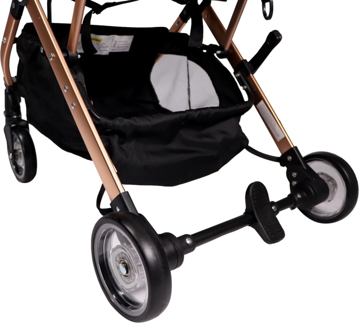 Ding Vivo Wandelwagen - Zwart/Rose - Inklapbare Buggy - Inclusief Boodschappenmandje En Zonnekap 7 Ding Vivo Wandelwagen - Zwart/Rose - Inklapbare Buggy - Inclusief Boodschappenmandje En Zonnekap - Afbeelding 5