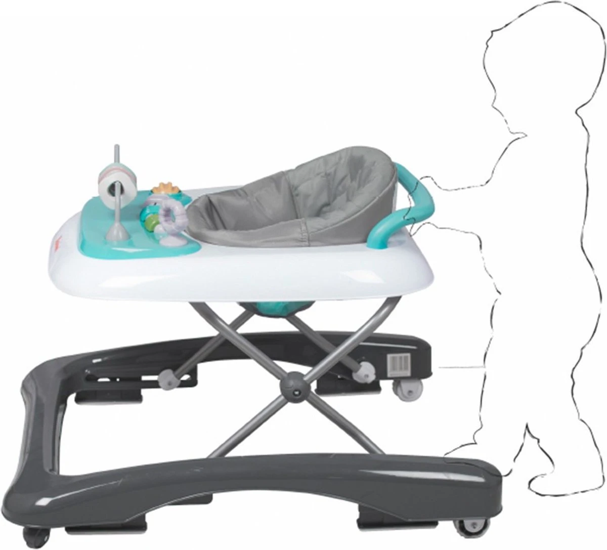 Baninni Loopstoel Pio Grijs - Blauw 3 Baninni Loopstoel Pio Grijs - Blauw