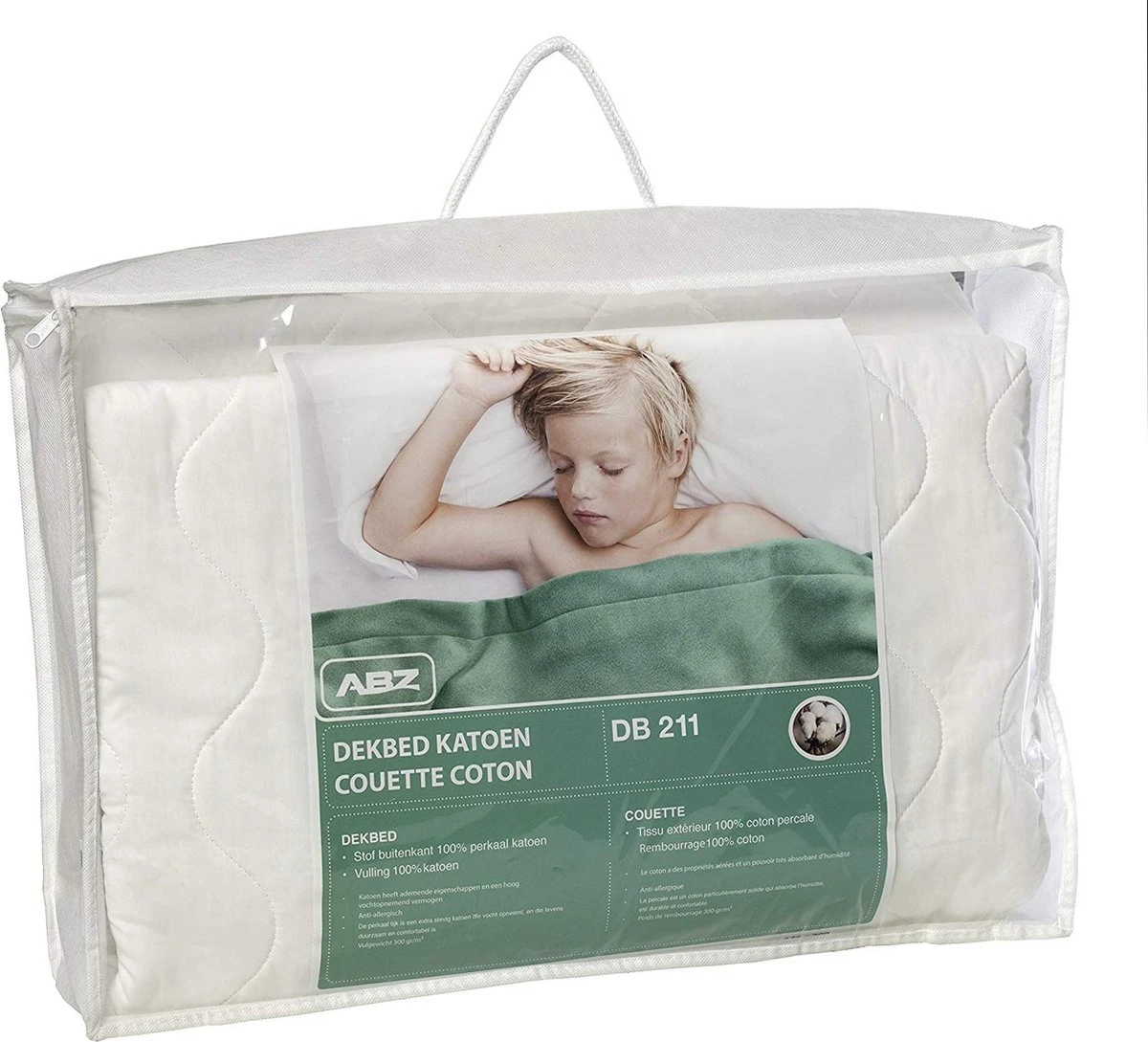 ABZ Dekbed - 100% Katoen - 100x140 Cm - Wit 4 ABZ Dekbed - 100% Katoen - 100x140 Cm - Wit - Afbeelding 2