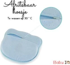 Baby IQ Orthopedisch Baby Hoofdkussen – Traagschuim – Tegen Plat Achterhoofd – Baby Kussen Plat Hoofd - Kraamcadeau – Blauw – Incl Gratis Bandana Slabber -Babyproducten 1200x1102 5