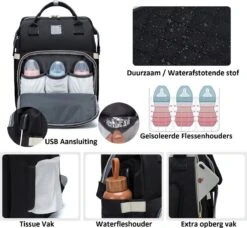 Luiertas - Multifuctioneel Luiertas 3 In 1 - Met Babybedje - Met Verschoningsmatje - Zwart - Met Usb - Met Verdikt Matras 15 Luiertas - Multifuctioneel Luiertas 3 In 1 - Met Babybedje - Met Verschoningsmatje - Zwart - Met Usb - Met Verdikt Matras -Babyproducten 1200x1110 1