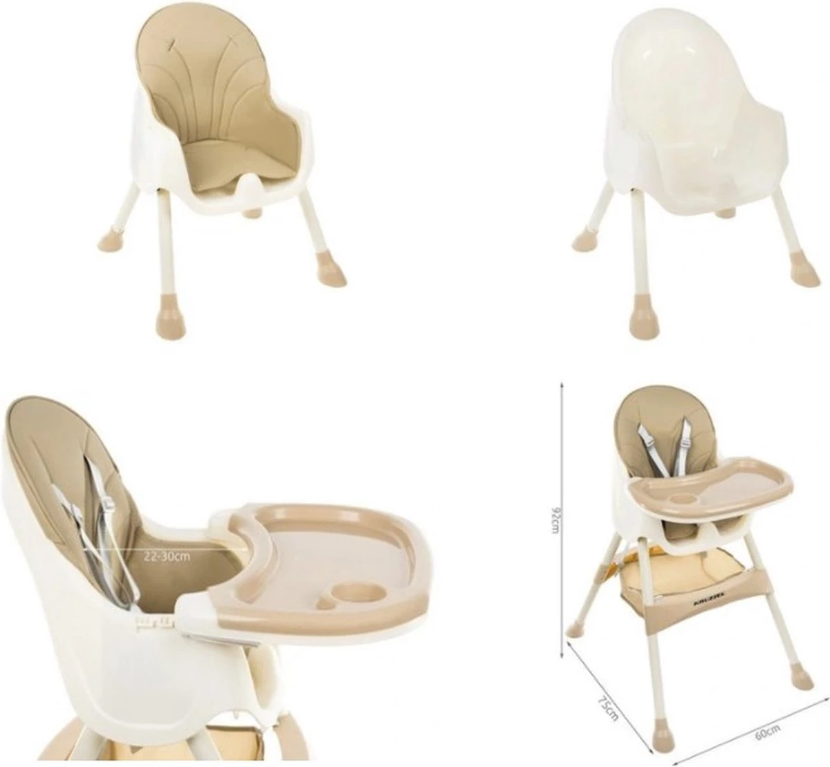 Kinderstoel 3 In 1 - 5 Punts Veiligheidsgordel - Beige 8 Kinderstoel 3 In 1 - 5 Punts Veiligheidsgordel - Beige - Afbeelding 6