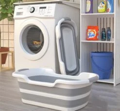 Merkloos Baby Badje Opvouwbaar - Multifunctioneel - Wasmand - Opbergmand - Speelgoed Opslag - Babybadje -Babyproducten 1200x1111 9