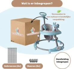 Young Star® Loopstoel - Baby Loopwagen – Loopstoeltje Baby - Looptrainer - Leren Lopen - Inclusief Voetenmat En Steel - Babywalker -Babyproducten 1200x1112 1