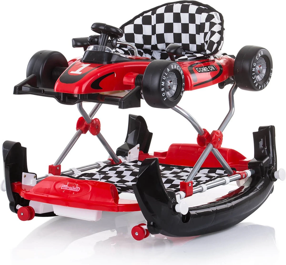 Loopstoel Racer 4 In 1 Rood Voor De Ontwikkeling Van Je Baby! 4 Loopstoel Racer 4 In 1 Rood Voor De Ontwikkeling Van Je Baby! - Afbeelding 2