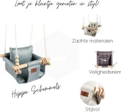 Baby / Kinder Schommel Voor Binnen Of Buiten! - Luxe Baby Swing Blauw - Schommelstoel Inclusief Zachte Kussens En Bevestigingsmaterialen -Babyproducten 1200x1114 2