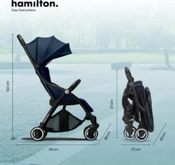 Hamilton By Yoop One Prime X1 Buggy - Premium Stroller Met One Hand Folding Technologie - Blauw - Lichte, Verstelbare En Wendbare Kinderwagen Met Vele Gemakken -Babyproducten 1200x1126 4