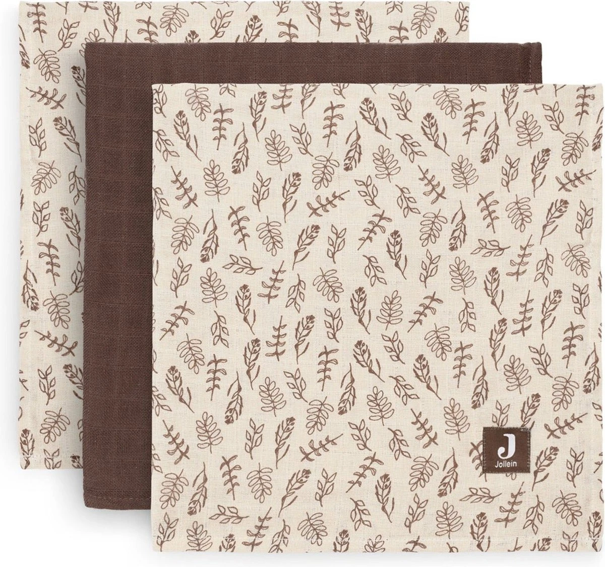 Jollein Hydrofiel Multidoek Meadow 70x70cm - Rosewood - 3 Stuks 4 Jollein Hydrofiel Multidoek Meadow 70x70cm - Rosewood - 3 Stuks - Afbeelding 2