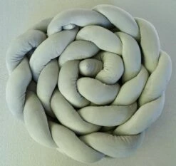 Baby Bed Bumper Gevlochten, Boxomrander, Hoofdbeschermer, Bedbumper,boxrand (2 Meter) Van Baby-slofje.nl , Grijs -Babyproducten 1200x1132 6