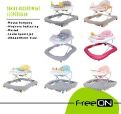 Loopstoel FreeOn Happy Piano Roze (incl. Schommelfunctie) -Babyproducten 1200x1133 4