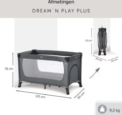 Hauck Dream N Play Plus Campingbedje Set - Met Matras En Muggennet - Grijs -Babyproducten 1200x1134 1
