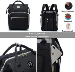 Luiertas - Multifuctioneel Luiertas 3 In 1 - Met Babybedje - Met Verschoningsmatje - Zwart - Met Usb - Met Verdikt Matras 21 Luiertas - Multifuctioneel Luiertas 3 In 1 - Met Babybedje - Met Verschoningsmatje - Zwart - Met Usb - Met Verdikt Matras -Babyproducten 1200x1143 1
